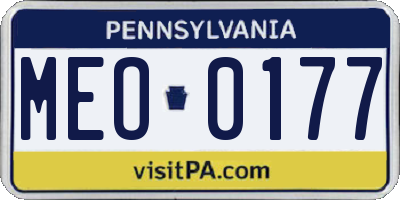 PA license plate MEO0177