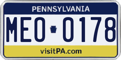 PA license plate MEO0178