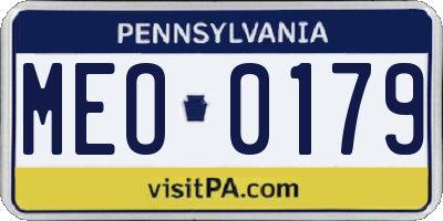 PA license plate MEO0179