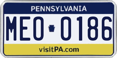 PA license plate MEO0186