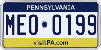 PA license plate MEO0199