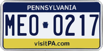PA license plate MEO0217