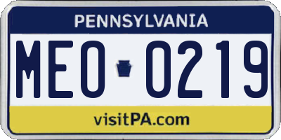 PA license plate MEO0219