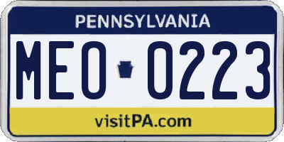 PA license plate MEO0223