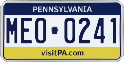 PA license plate MEO0241