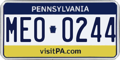 PA license plate MEO0244