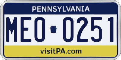 PA license plate MEO0251