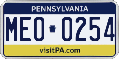 PA license plate MEO0254