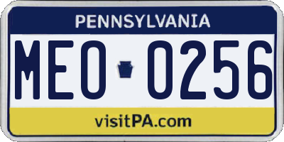 PA license plate MEO0256