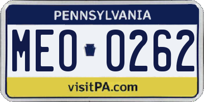 PA license plate MEO0262