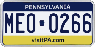 PA license plate MEO0266