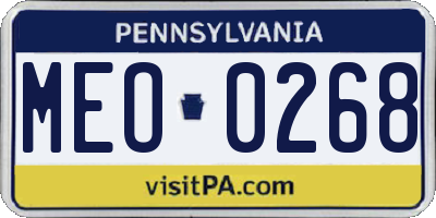 PA license plate MEO0268
