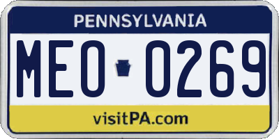 PA license plate MEO0269