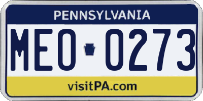 PA license plate MEO0273
