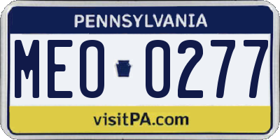 PA license plate MEO0277