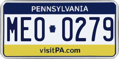 PA license plate MEO0279