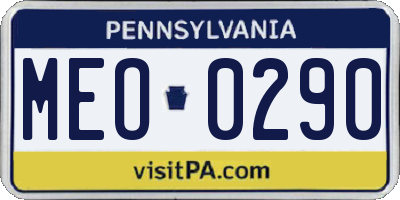 PA license plate MEO0290