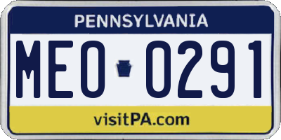 PA license plate MEO0291