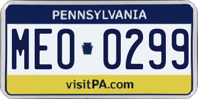 PA license plate MEO0299