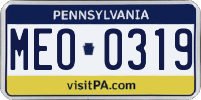 PA license plate MEO0319