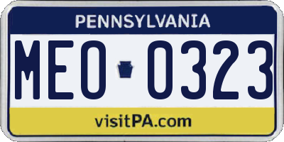 PA license plate MEO0323