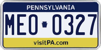 PA license plate MEO0327