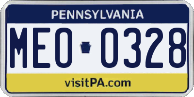 PA license plate MEO0328