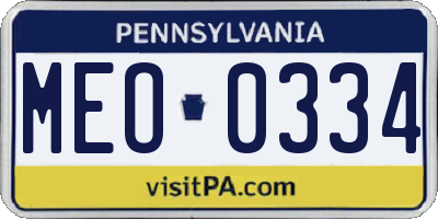 PA license plate MEO0334
