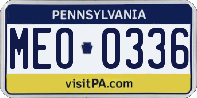 PA license plate MEO0336