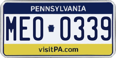 PA license plate MEO0339