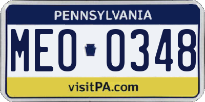 PA license plate MEO0348