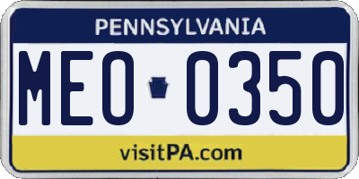 PA license plate MEO0350