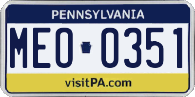 PA license plate MEO0351