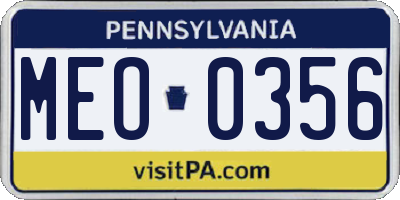 PA license plate MEO0356