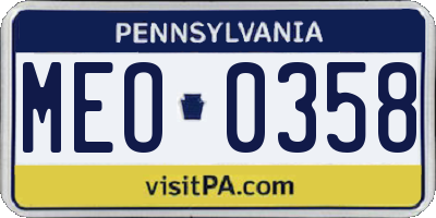 PA license plate MEO0358