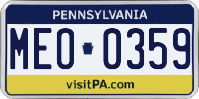 PA license plate MEO0359