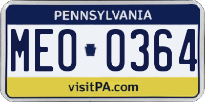 PA license plate MEO0364