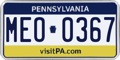 PA license plate MEO0367