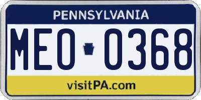PA license plate MEO0368