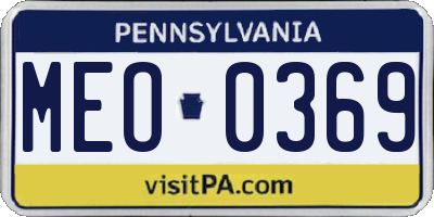 PA license plate MEO0369