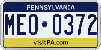 PA license plate MEO0372