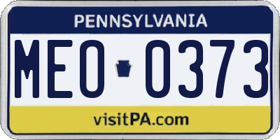 PA license plate MEO0373