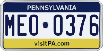 PA license plate MEO0376