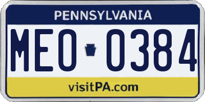 PA license plate MEO0384