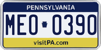PA license plate MEO0390