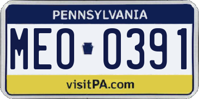 PA license plate MEO0391