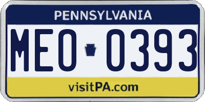 PA license plate MEO0393