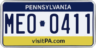 PA license plate MEO0411