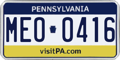 PA license plate MEO0416
