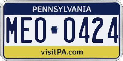 PA license plate MEO0424